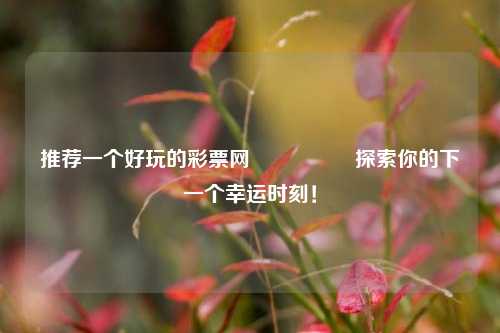 推荐一个好玩的彩票网🎖️探索你的下一个幸运时刻！