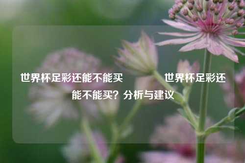 世界杯足彩还能不能买🥉世界杯足彩还能不能买？分析与建议