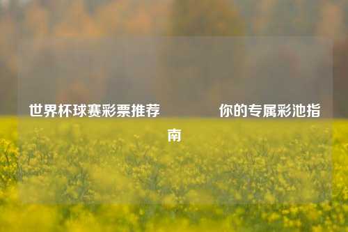 世界杯球赛彩票推荐🌈你的专属彩池指南
