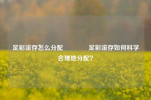 足彩滚存怎么分配👈足彩滚存如何科学合理地分配？
