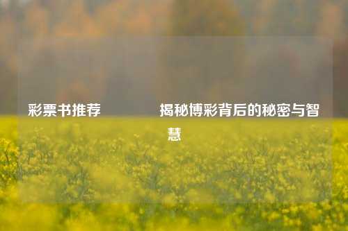 彩票书推荐🥈揭秘博彩背后的秘密与智慧