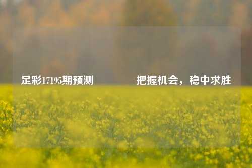 足彩17195期预测👉把握机会，稳中求胜