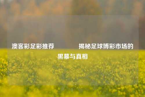 澳客彩足彩推荐🏆揭秘足球博彩市场的黑幕与真相