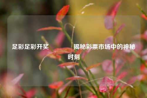 足彩足彩开奖🏆揭秘彩票市场中的神秘时刻
