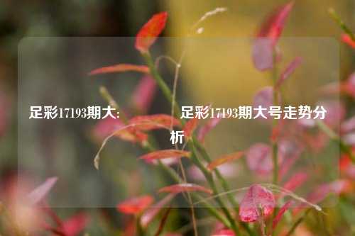 足彩17193期大:🏅足彩17193期大号走势分析