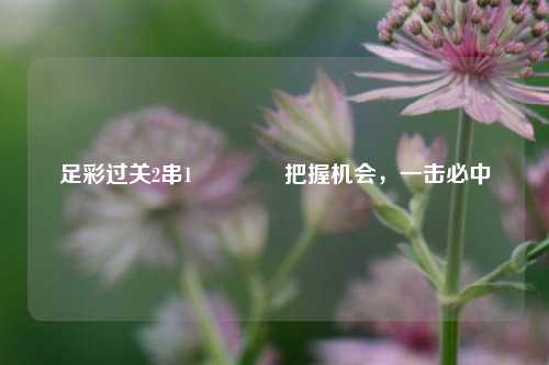 足彩过关2串1👍把握机会，一击必中