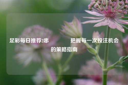 足彩每日推荐2串🌈把握每一次投注机会的策略指南
