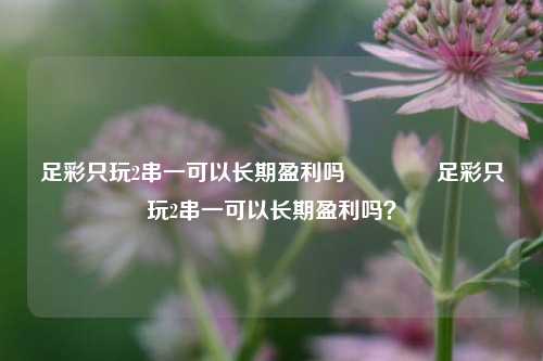 足彩只玩2串一可以长期盈利吗🏅足彩只玩2串一可以长期盈利吗？