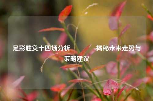 足彩胜负十四场分析🥉揭秘未来走势与策略建议
