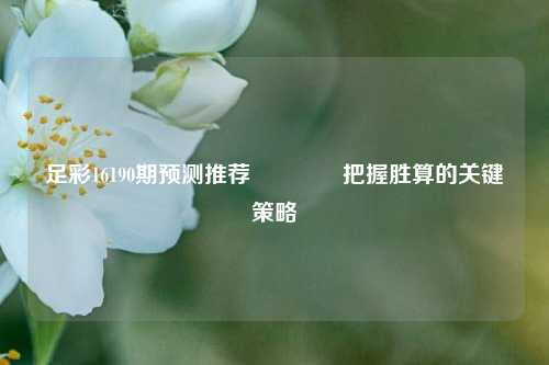 足彩16190期预测推荐🏅把握胜算的关键策略