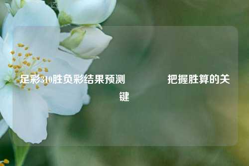 足彩310胜负彩结果预测🥈把握胜算的关键