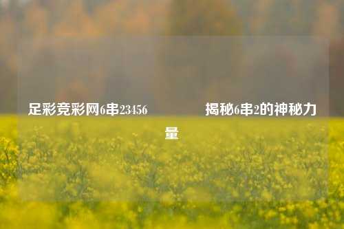 足彩竞彩网6串23456🥇揭秘6串2的神秘力量