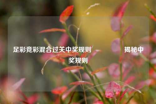 足彩竞彩混合过关中奖规则🎖️揭秘中奖规则