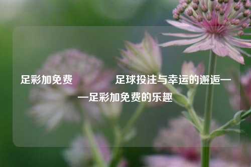 足彩加免费🥉足球投注与幸运的邂逅——足彩加免费的乐趣