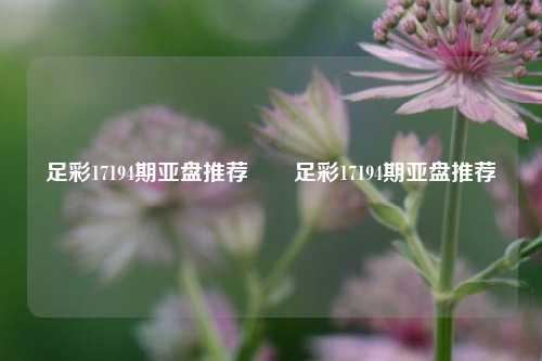 足彩17194期亚盘推荐✌️足彩17194期亚盘推荐