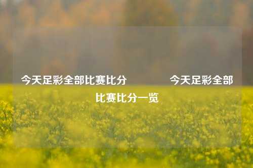 今天足彩全部比赛比分🥈今天足彩全部比赛比分一览