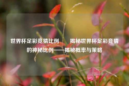 世界杯足彩竞猜比例✌️揭秘世界杯足彩竞猜的神秘比例——揭秘概率与策略