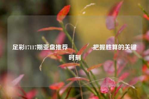 足彩17117期亚盘推荐🥈把握胜算的关键时刻