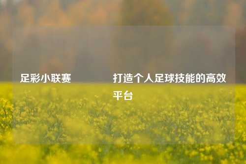 足彩小联赛🥉打造个人足球技能的高效平台