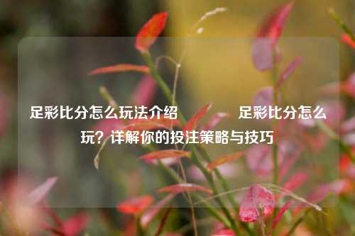 足彩比分怎么玩法介绍🏆足彩比分怎么玩？详解你的投注策略与技巧