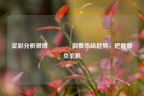 足彩分析微博🌈洞察市场趋势，把握胜负玄机