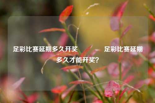 足彩比赛延期多久开奖🏆足彩比赛延期多久才能开奖？