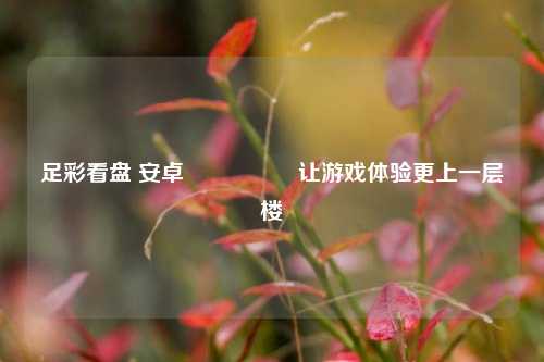 足彩看盘 安卓🎖️让游戏体验更上一层楼