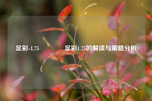 足彩-1.75🥉足彩1.75的解读与策略分析