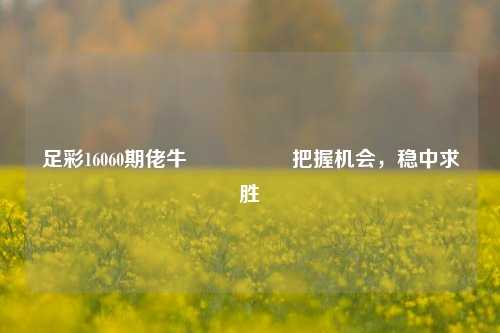 足彩16060期佬牛🎖️把握机会，稳中求胜