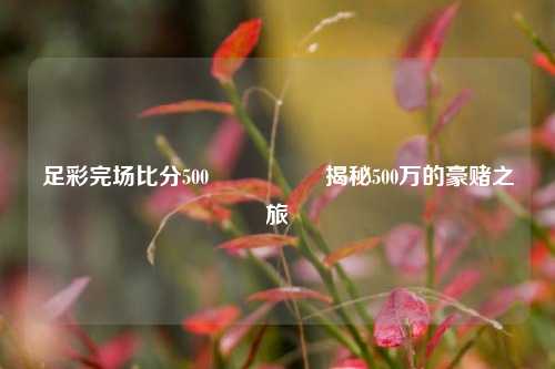 足彩完场比分500🎖️揭秘500万的豪赌之旅