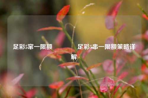 足彩5窜一限额🥇足彩5串一限额策略详解