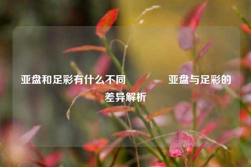 亚盘和足彩有什么不同🌈亚盘与足彩的差异解析