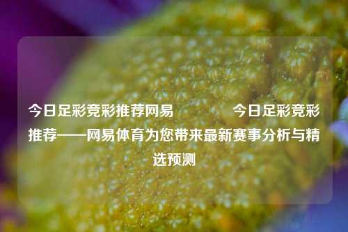 今日足彩竞彩推荐网易👍今日足彩竞彩推荐——网易体育为您带来最新赛事分析与精选预测