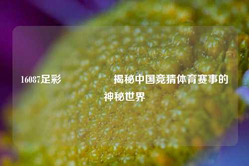 16087足彩🎖️揭秘中国竞猜体育赛事的神秘世界