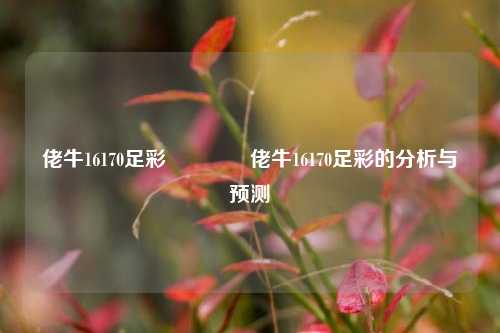佬牛16170足彩🏅佬牛16170足彩的分析与预测