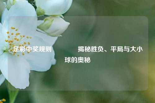 足彩中奖规则🥉揭秘胜负、平局与大小球的奥秘