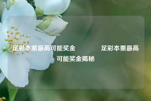 足彩本票最高可能奖金🥉足彩本票最高可能奖金揭秘