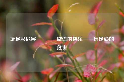 玩足彩危害🏆撒谎的快乐——玩足彩的危害