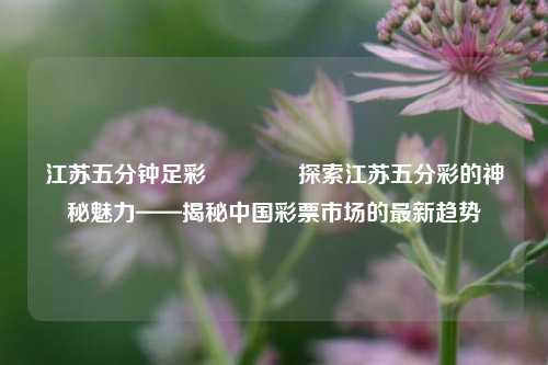 江苏五分钟足彩🥇探索江苏五分彩的神秘魅力——揭秘中国彩票市场的最新趋势