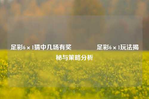 足彩6×1猜中几场有奖🥈足彩6×1玩法揭秘与策略分析