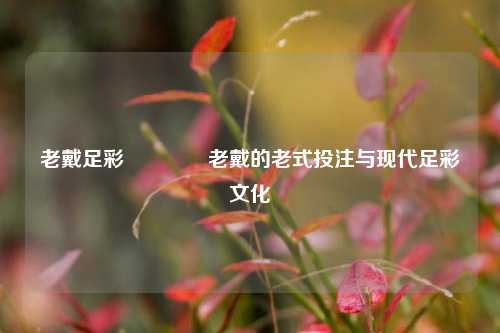 老戴足彩👍老戴的老式投注与现代足彩文化