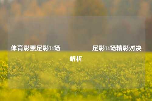 体育彩票足彩14场🎖️足彩14场精彩对决解析