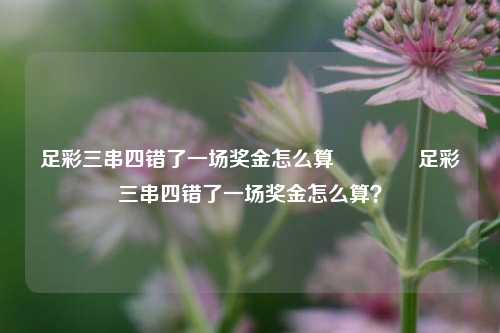 足彩三串四错了一场奖金怎么算🏅足彩三串四错了一场奖金怎么算？