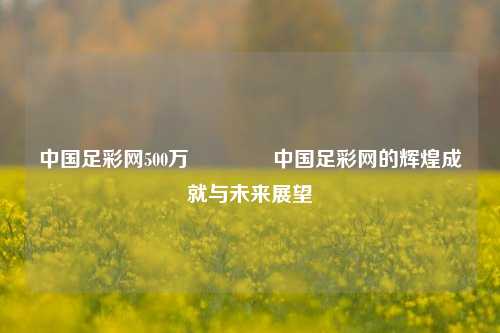 中国足彩网500万🏅中国足彩网的辉煌成就与未来展望