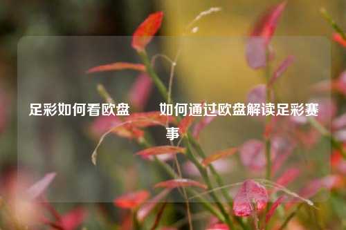 足彩如何看欧盘✌️如何通过欧盘解读足彩赛事