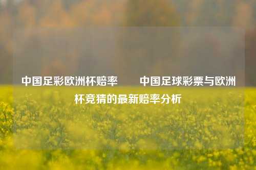 中国足彩欧洲杯赔率✌️中国足球彩票与欧洲杯竞猜的最新赔率分析