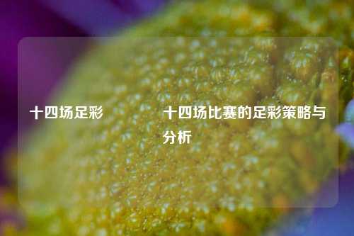 十四场足彩🏅十四场比赛的足彩策略与分析