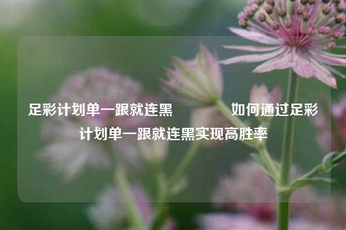 足彩计划单一跟就连黑🥈如何通过足彩计划单一跟就连黑实现高胜率