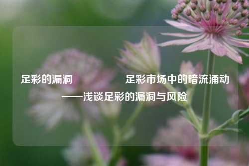 足彩的漏洞🎖️足彩市场中的暗流涌动——浅谈足彩的漏洞与风险