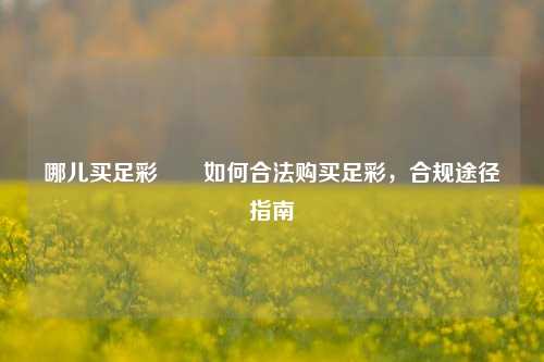 哪儿买足彩✌️如何合法购买足彩，合规途径指南